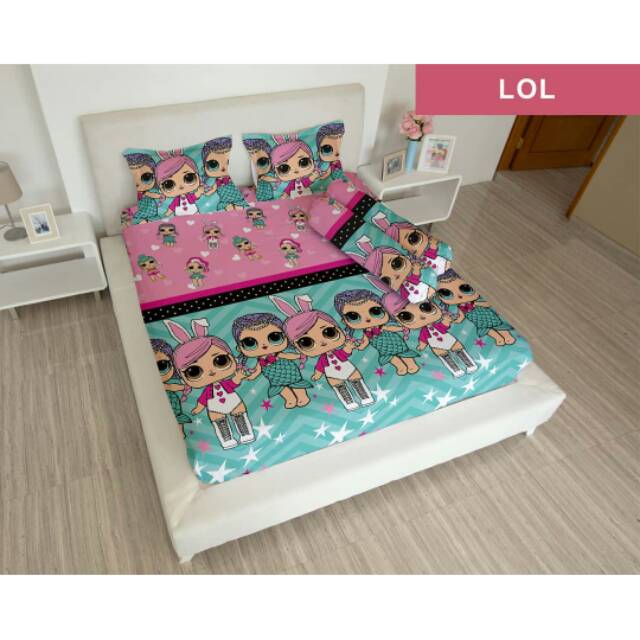 Sprei Karakter LOL ukuran kasur single size 120x200 Sprei single karakter LOL Merk Lady Rose Sprei