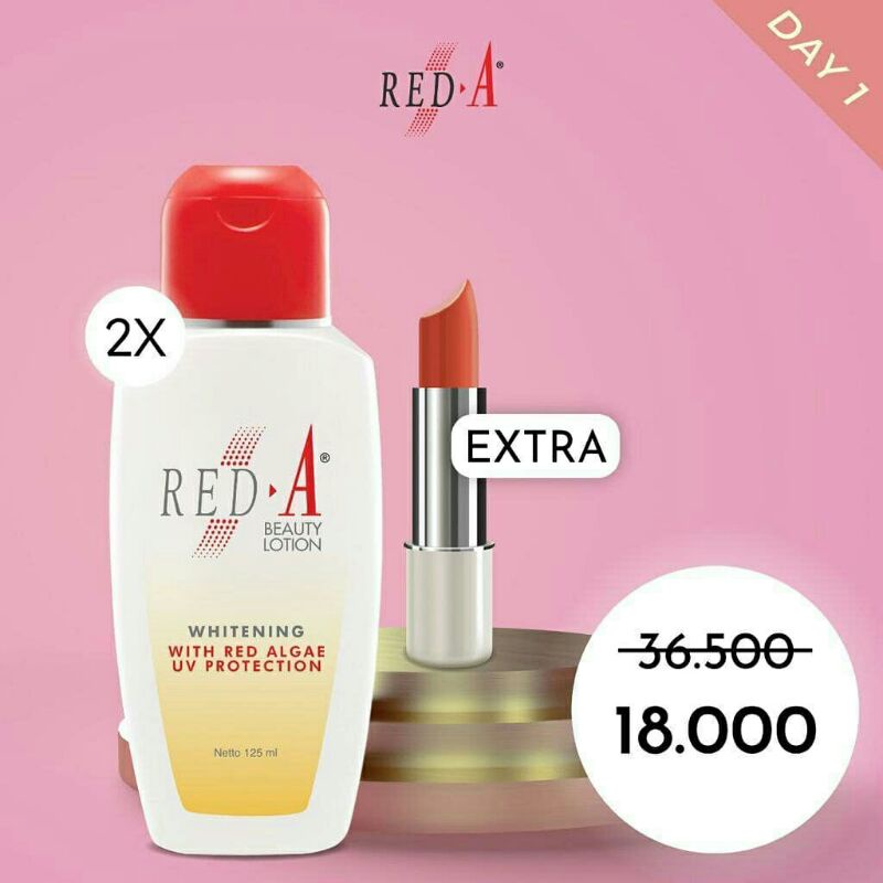 Paket beauty Lotion Whitening 125 ml 2 Lipstick (extra) Red-A 1