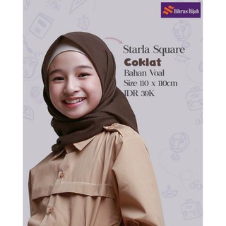 Jilbab Sekolah Anak / Jilbab Segiempat Anak Starla Square bahan Voal by