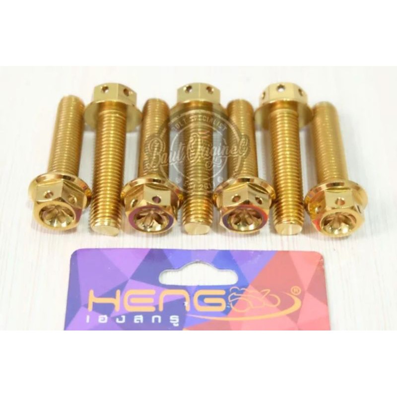 baut probolt 10x40 flower gold drat 14 panjang 4 cm original heng thailand