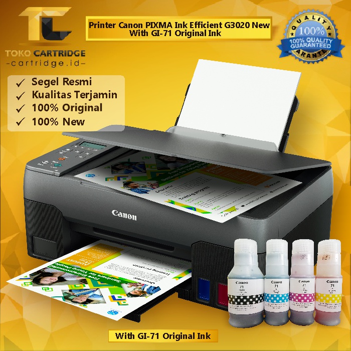 Printer Canon PIXMA Ink Efficient G3020 (Print - Scan - Copy) New, Printer Canon Ink Tank G3020 New