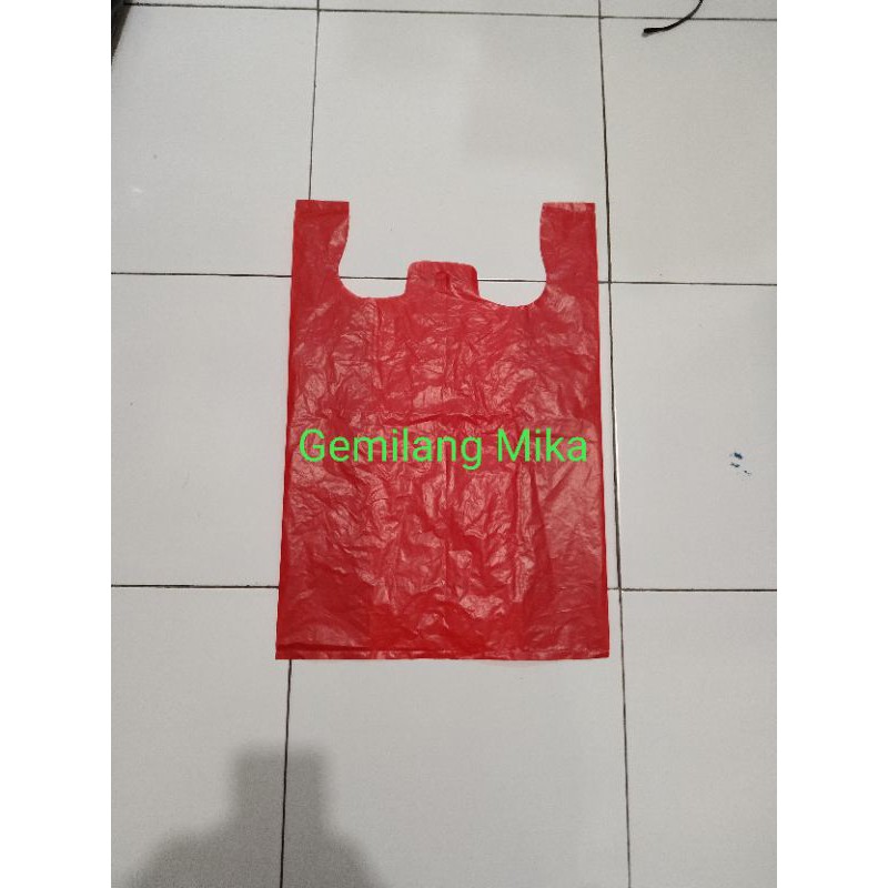 Kantong plastik merah HD PE uk.40 MURAH