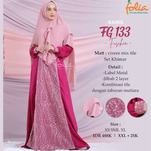 Gamis Set Folia FG 133 (Gamis + Khimar )