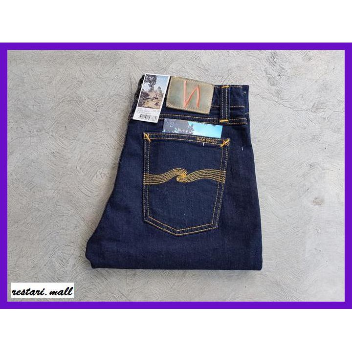 SNAEJAIRP- NUDIE JEANS SKINNY LIN DRY DEEP ORANGE -ORIGINAL.