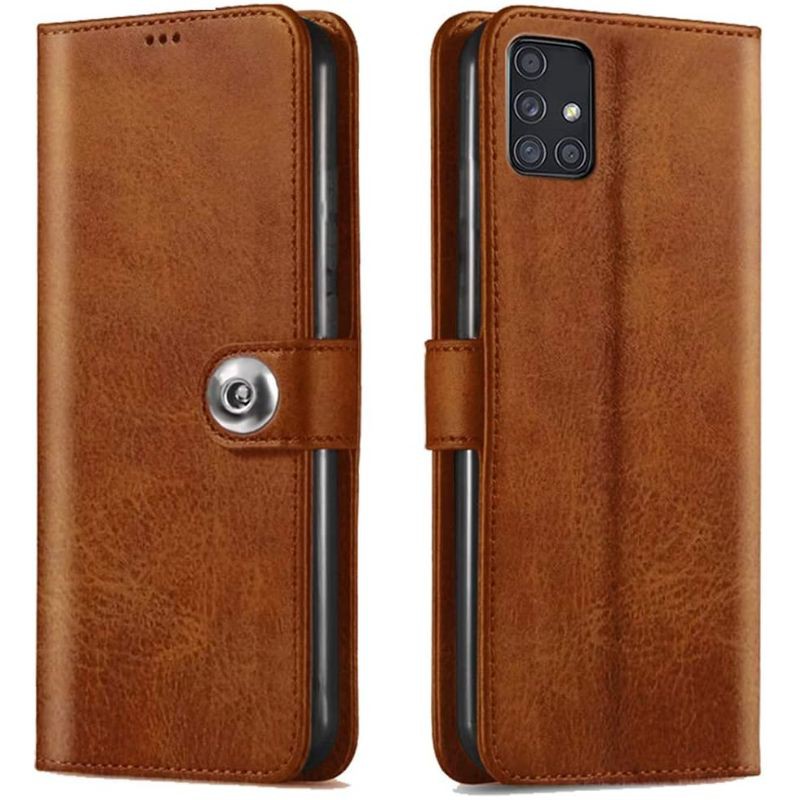 Samsung M51 Flip Cover Leather Case Wallet - Case Dompet Kulit