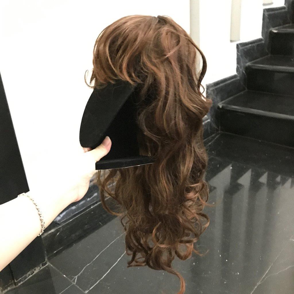 Wig wanita wig keriting wig panjang wig coklat wig rambut keriting