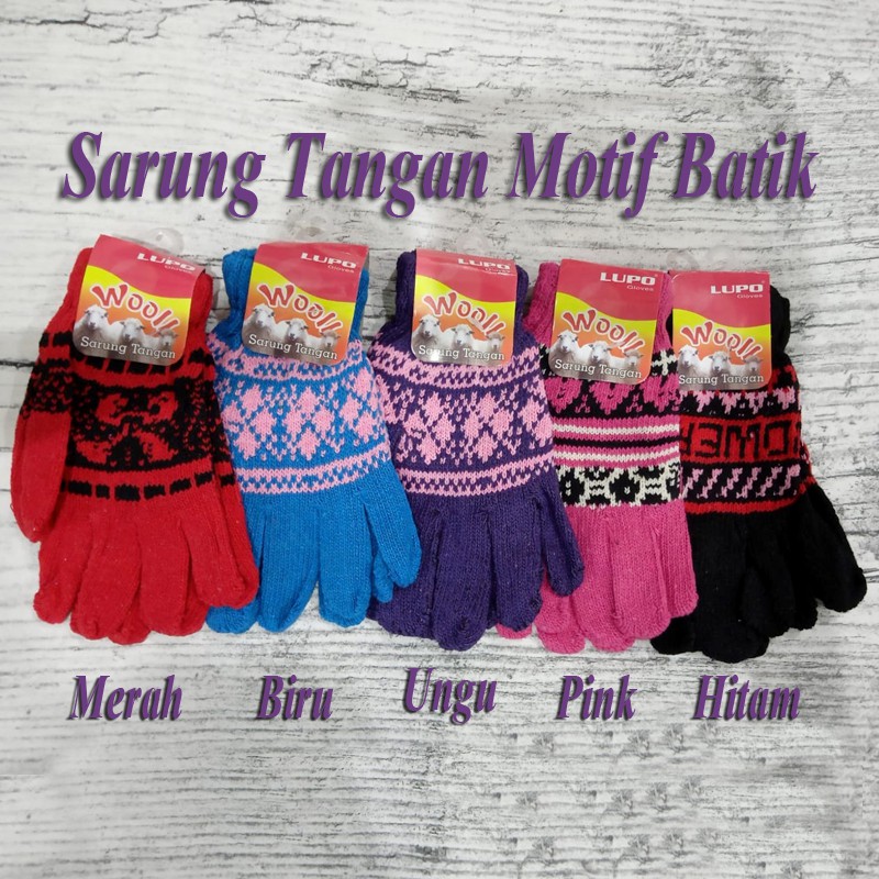 Sarung Tangan Batik Hand Gloves Sarung Tangan Rajut Sarung Tangan Wanita Pria Sarung Tangan Motor