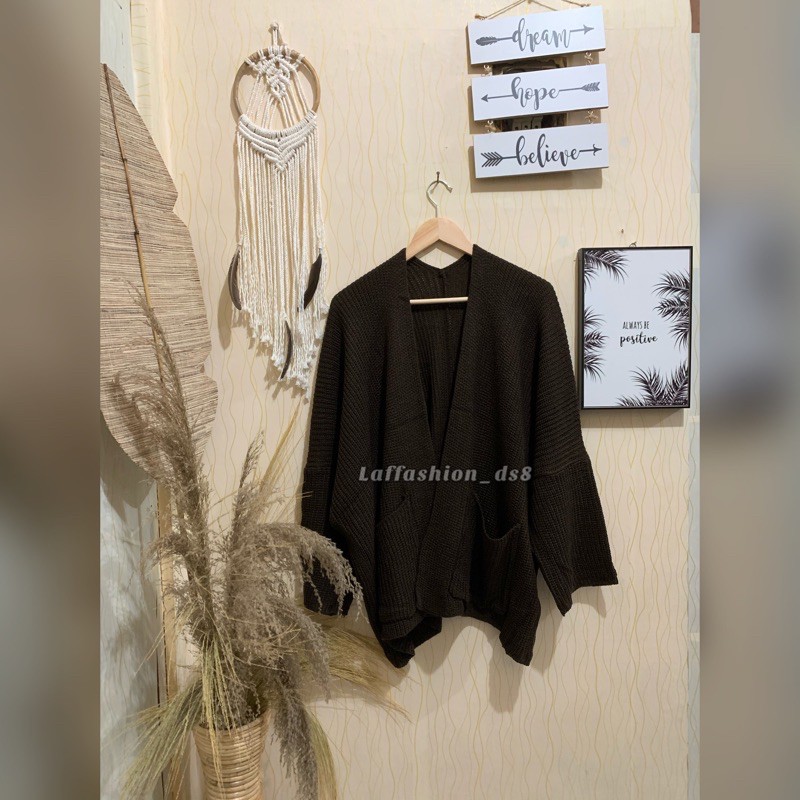 KARDIGAN OVERSIZE | OVERSIZE PREMIUM | CARDY OVERSIZE | KARDIGAN TEBAL-Coffe