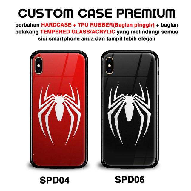 CUSTOM CASE PREMIUM SPIDERMAN REDMI 5A/REDMI 5 PLUS/REDMI NOTE 5/REDMI NOTE 5 PRO GLASS CASE