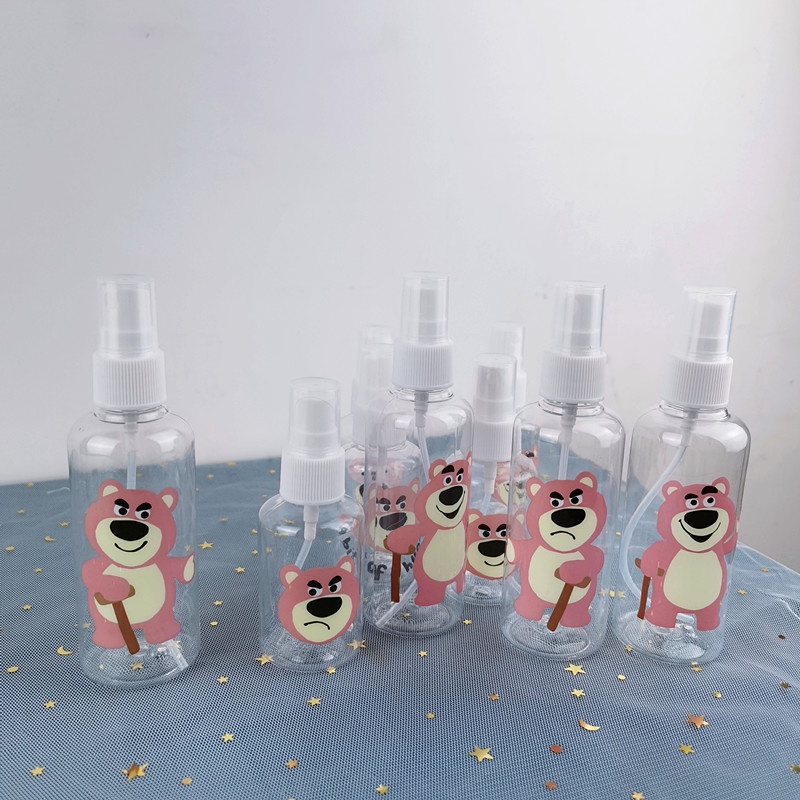 Papaozhu Botol Spray Manyo Kartun Portable 50ml 100ml Untuk Wadah Travel Kosmetik