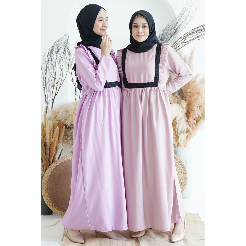 Gamis Renda Adiba Dress Wanita