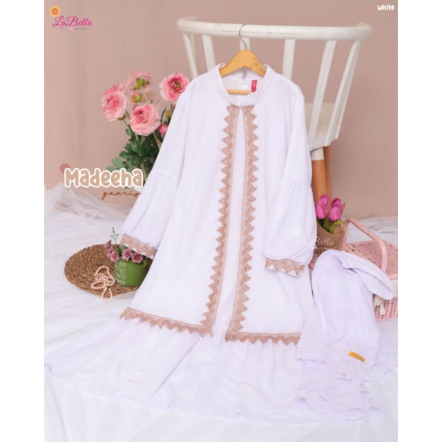 PUTIH BERSIH gamis pesta abaya 3 4 5 8 tahun anak warna putih bersih tutu tulle dot white clear made
