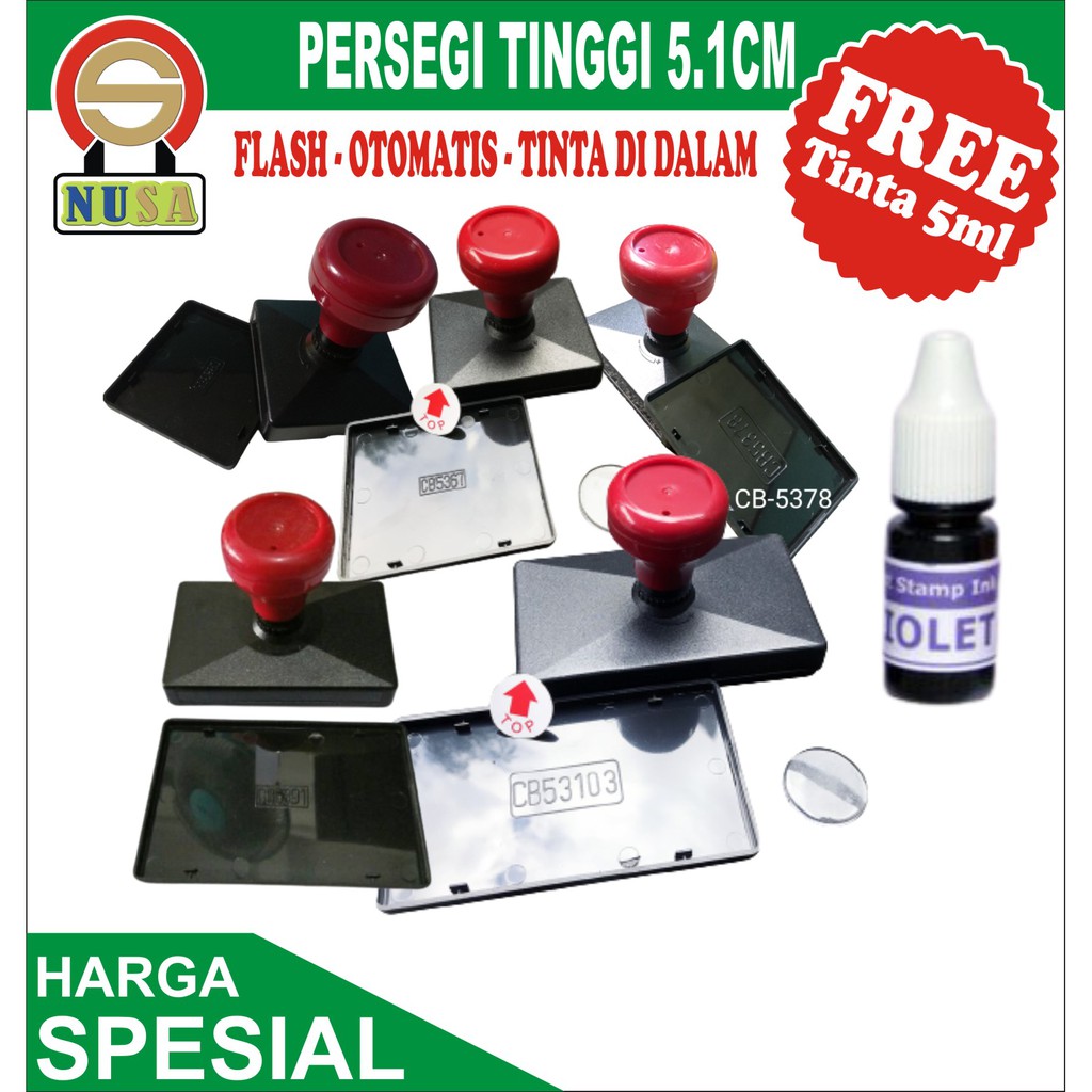 

STEMPEL OTOMATIS PERSEGI PANJANG LEBAR 5.1 CM BONUS TINTA ISI ULANG 5ML