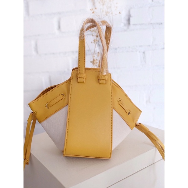 Mores Bag Tas Selempang wanita Iris Mini Bag Kanvas PU / Woman Slingbag Serut Canvas Kulit Import Tas remaja Aesthetic Korean style