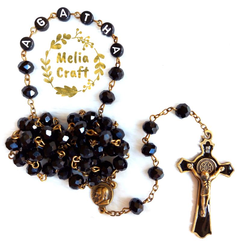 Rosario Nama Kristal Hitam Vintage