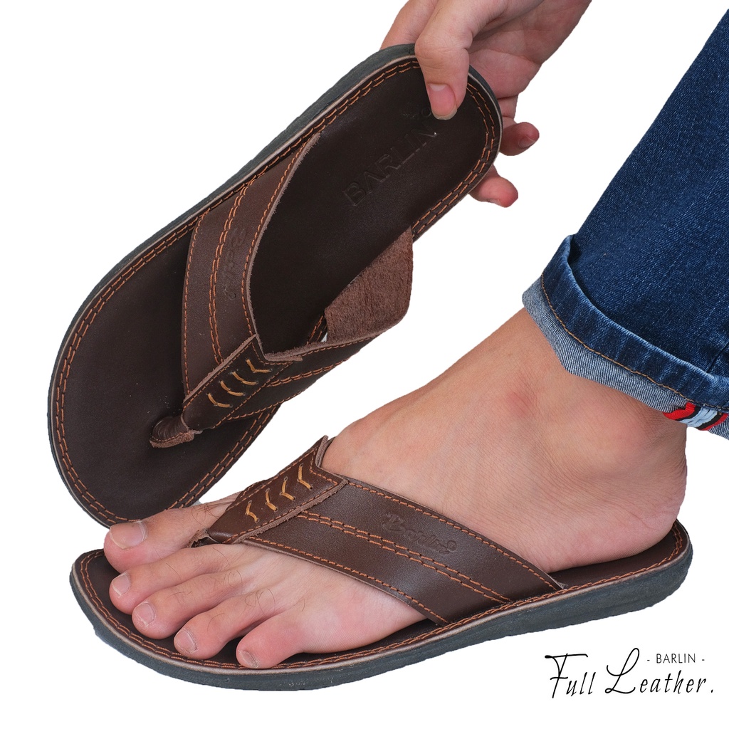 Sandal Kulit - Sendal Pria Kulit Asli Original Barlin