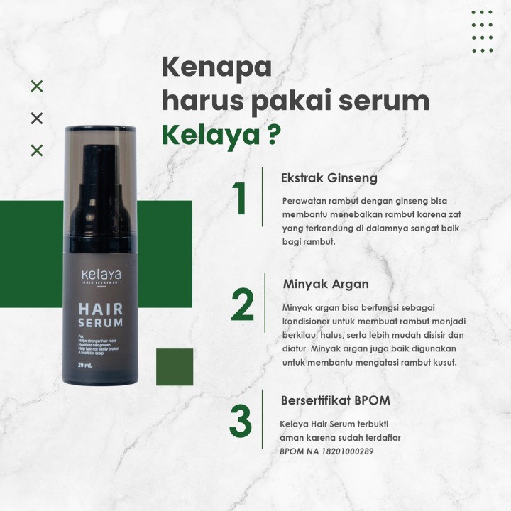 KELAYA Hair Treatment Shampoo Conditioner Leave On Serum Minyak Kemiri - Perawatan Rambut Rusak Rontok Ketombe