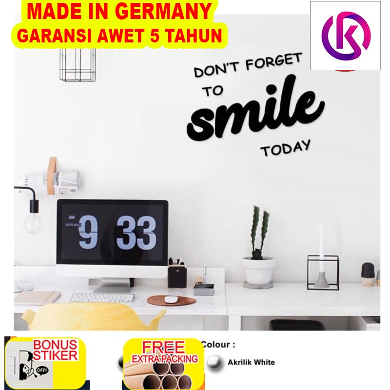 

Promo Hiasan Dinding AKRILIK - DON'T FORGET TO SMILE - Letter Sign