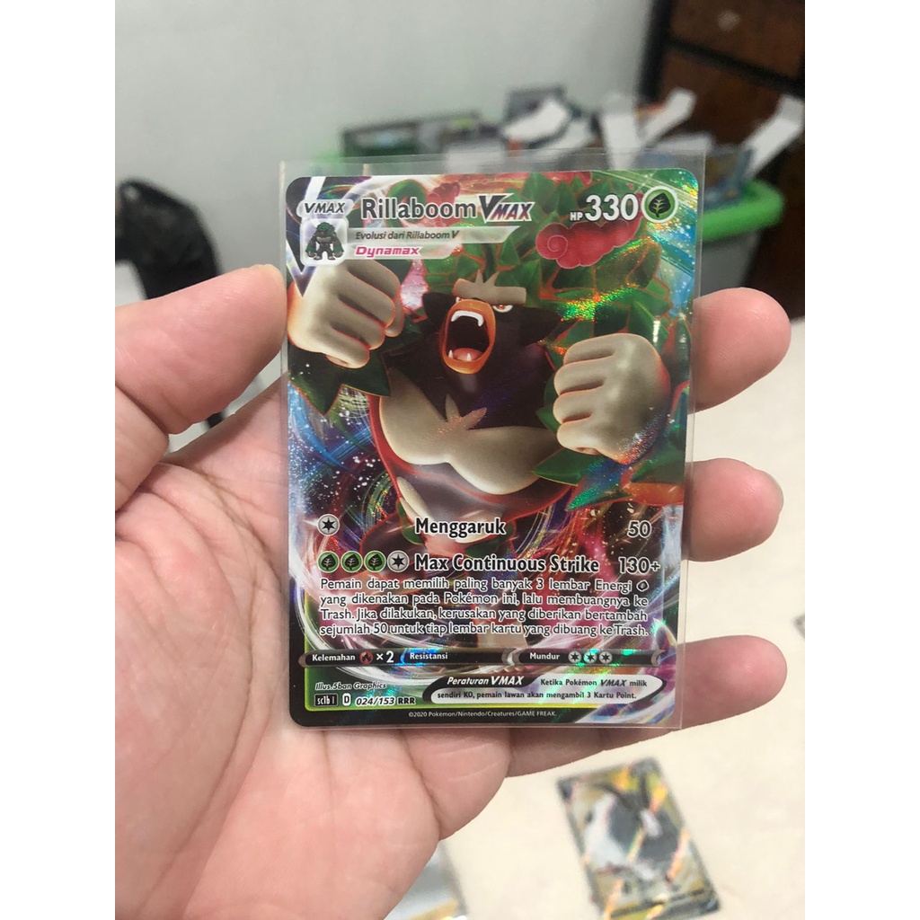 Kartu Pokemon TCG Rillaboom VMax RRR sc1b Pedang & Perisai V Grookey Thwakey Original Indonesia