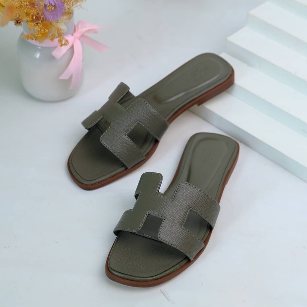 SANDAL FLAT WANITA HS002 HS ORAN SENDAL PREMIUM IMPORT