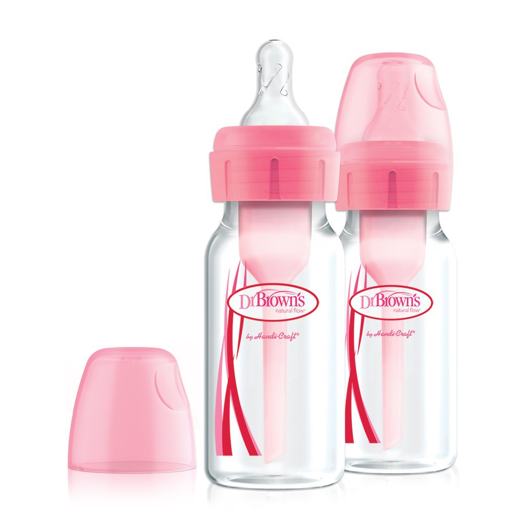 Dr. Brown's PP Options+ Narrow Neck Bottle Botol Susu 4oz / 120ml Pink 2 Pack