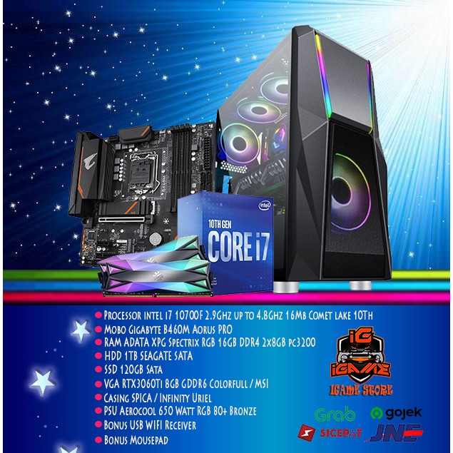 READY PC Gaming intel i7 10700F| RTX 2060 SUPER 8GB | 16GB DDR4 |Paket MANTULLL AGAN