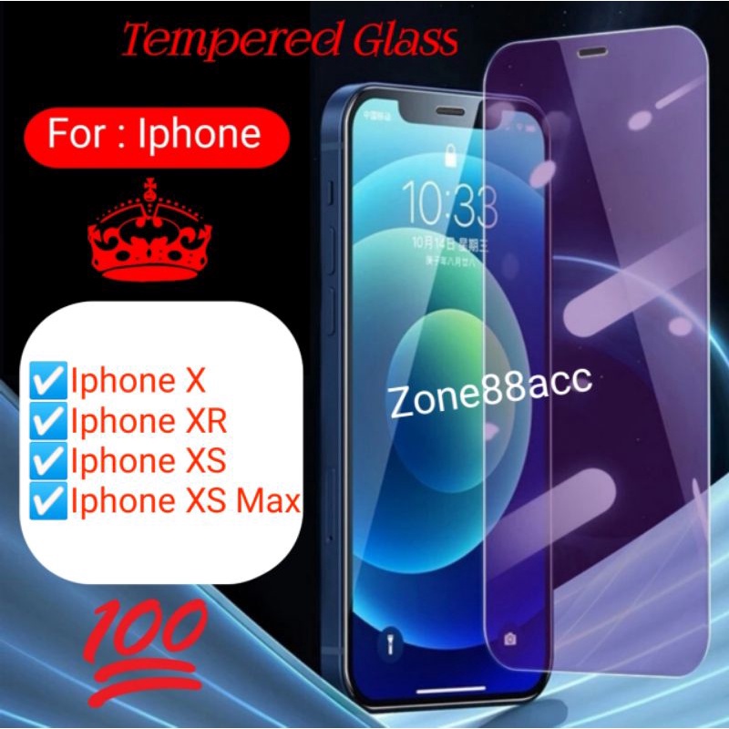 Antigores Tempered Glass Screen Guard protector Iphone X XR XS Max XsMax Pelindung Layar TG Garskin Spy Antiblue Ceramic Bening Full Blue light Lensa Lens