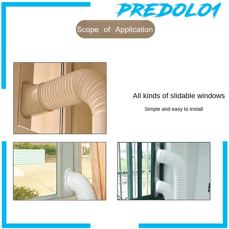 (Predolo1) Panel Segel Jendela Ac Portable Ukuran 43-140cm