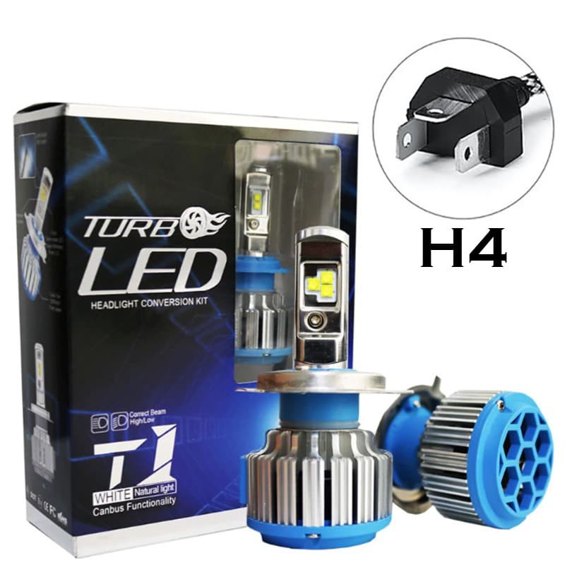 TURBO LED T1 H4 UNIVERSAL ISI 2PC HEADLIGHT TURBO T1