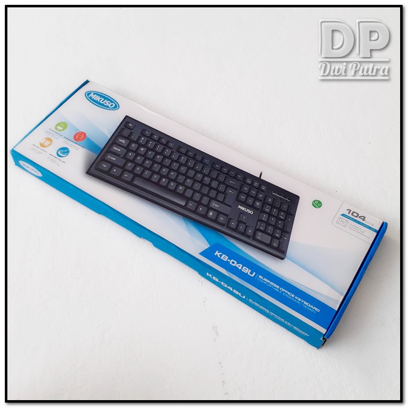 KEYBOARD MIKUSO OFFICE KB-049U USB / US LAYOUT / KEYBORD KANTOR KANTORAN / WATER SPILL HOLE