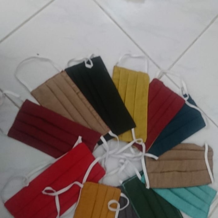 masker kain katun 3 lapis