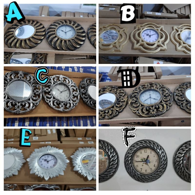 Jam dinding cermin set isi 3 pcs