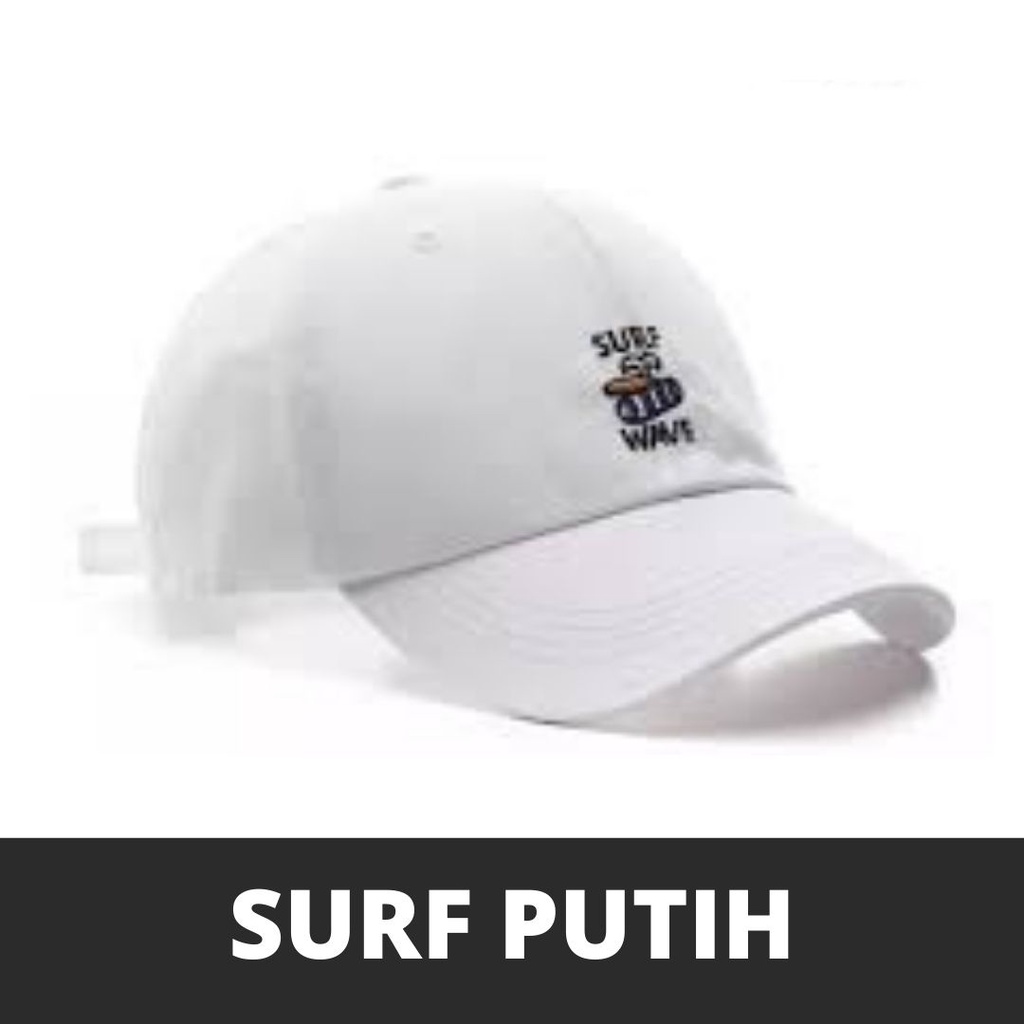 Termurah Topi Baseball Bordir Surf Wafe Dewasa-Surf Wave Putih
