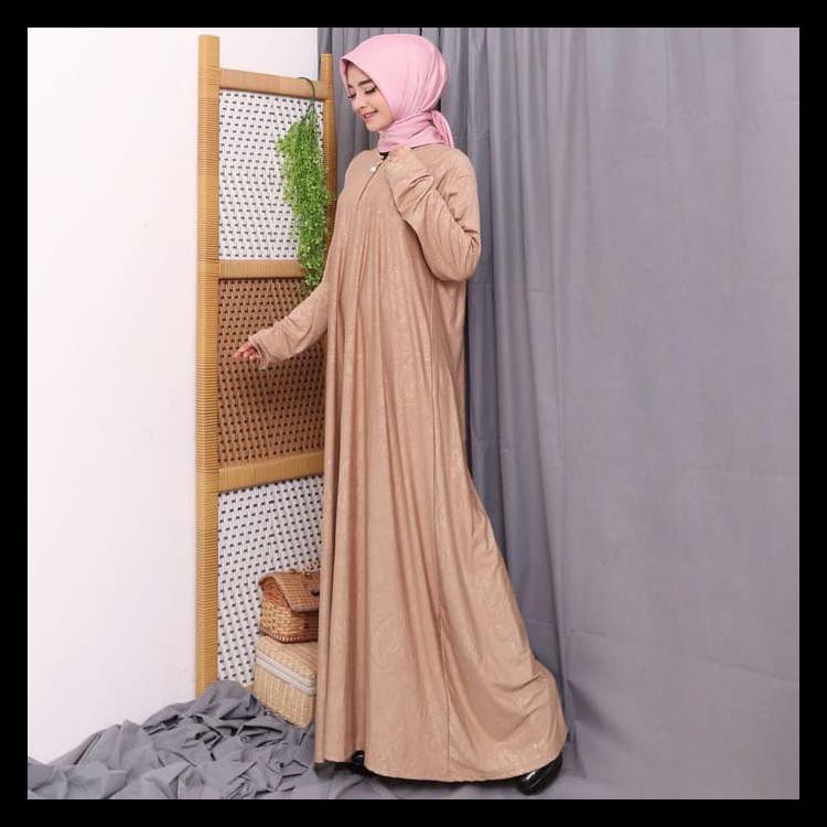 BESTNEW PROMO GAMIS MURAH GAMIS POLOS GAMIS BUSUI GAMIS JERSEY EMBOSS 6793/96 - ORANGE, L - XL STOK