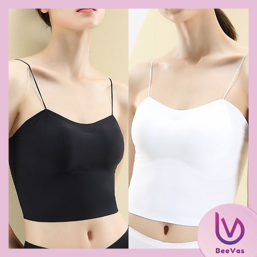 BV.ID BR502 TANKTOP KOREA SEAMLESS SPAGHETTI STRAP TANK TOP DALAMAN WANITA PAKAIAN BRALETTE BRA BH COD