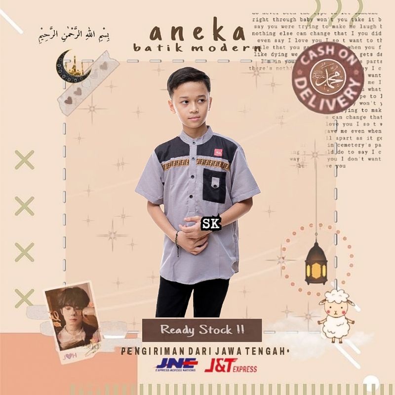 ATASAN BAJU KOKO COUPLE AYAH ANAK COWOK LENGAN PENDEK MARUN NAVY BIRU TOSKA PUTIH ABU HITAM LEBARAN