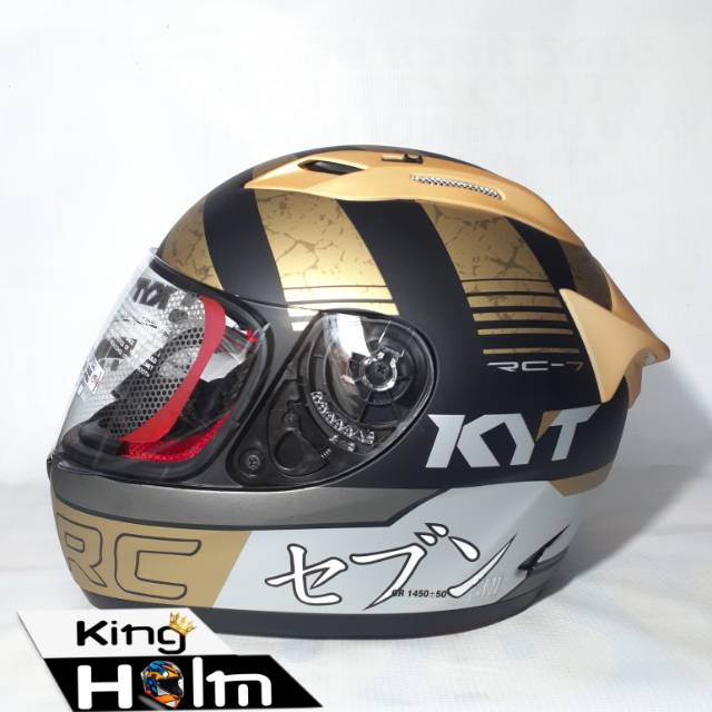 HELM FULLFACE KYT RC7 BLACK GOLD