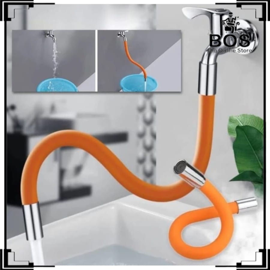 BOS - Selang Flexible Ekstensi Keran Air Universal 1/2 Inch 360 Derajat Bahan Silikon WHG Sambungan Kran Ukuran 20cm / 30cm / 50cm