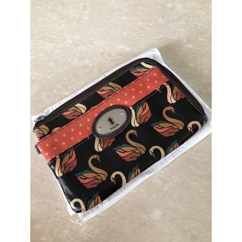 keyper wrislet pouch wallet swan fossil