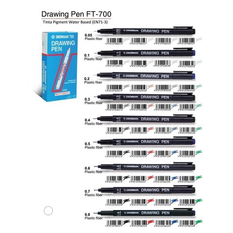 

Drawing Pen Snowman Pigment Ink 0.1 mm - 0.8 mm