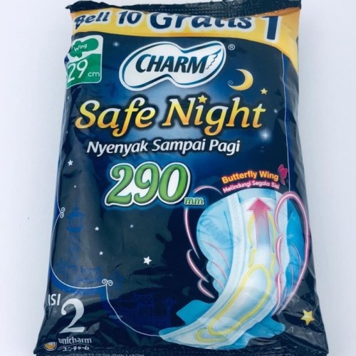 ID_charm safe night Pembalut wanita wings cham 290 mm SASET