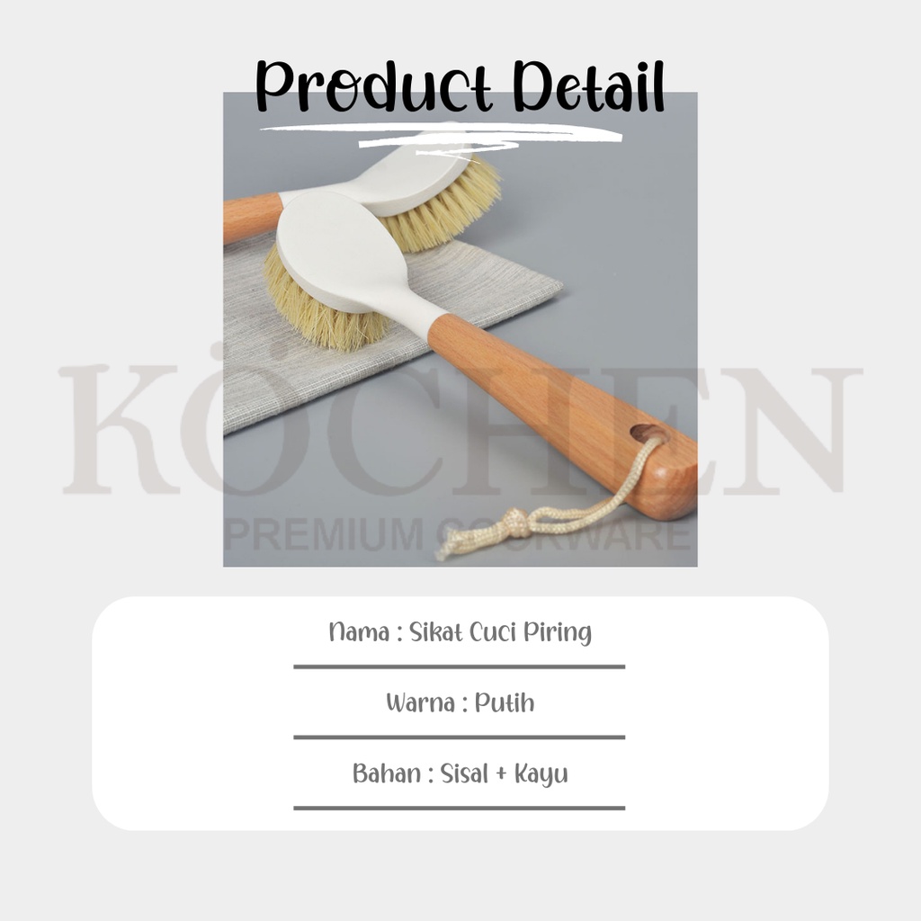 MYKOCHEN.INA Wooden Cleaning Tools Sikat Serbaguna Korea Aesthetic Minimalis Kitchen Brush Pot Cleaning Tool Diswashing Wood Brush Multifungsi Sikat Cuci Piring