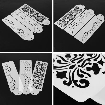 Cake Stencil - Pearl Chain Pattern (3pcs)