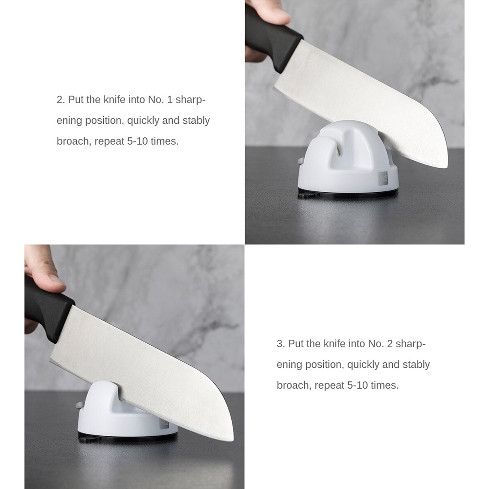 Huohou Pengasah Pisau dapur Knife Sharpener Whetstone 2 Grinder - HU0084 - white