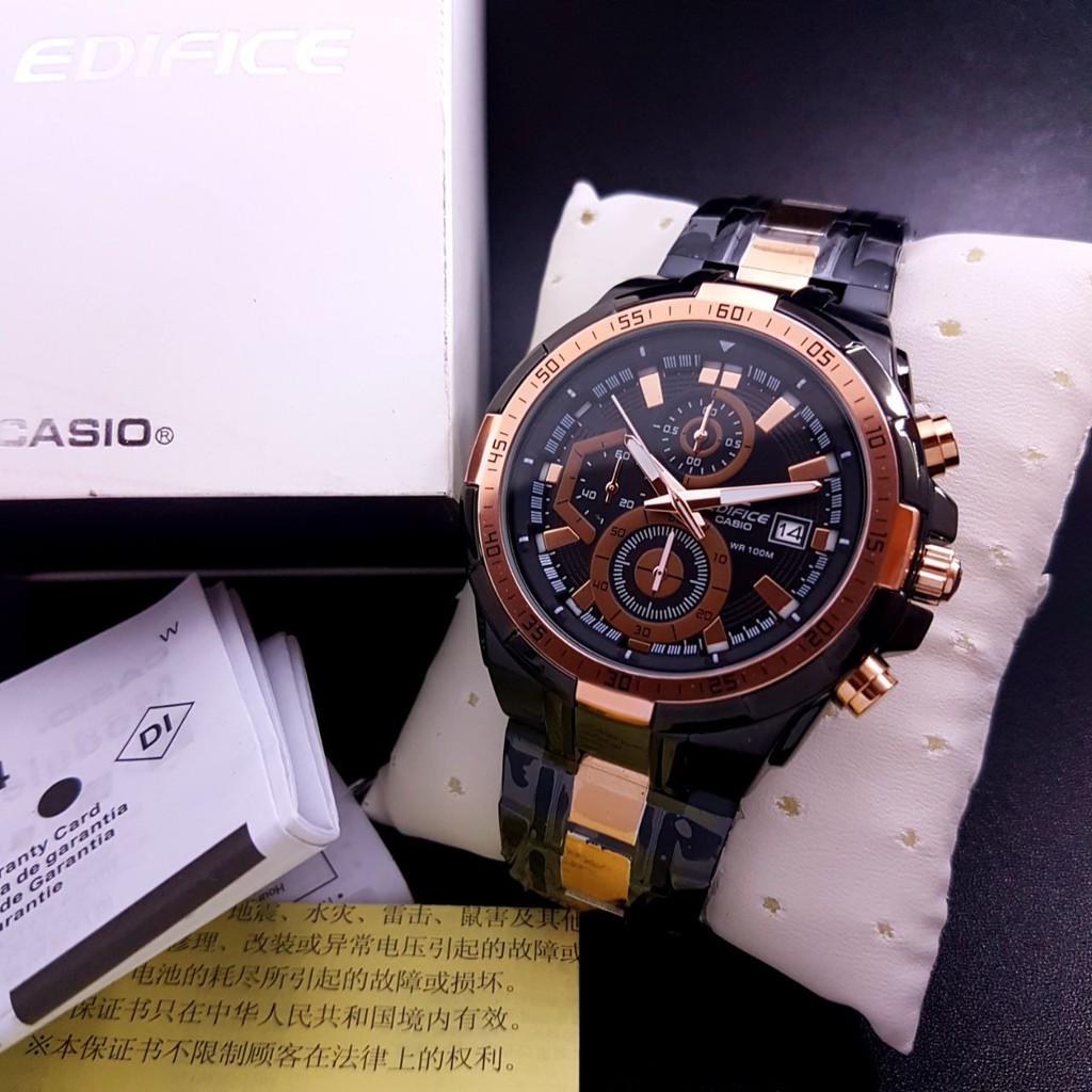 Jam Tangan Pria Casio Edifice EFR 539 Black rosegold