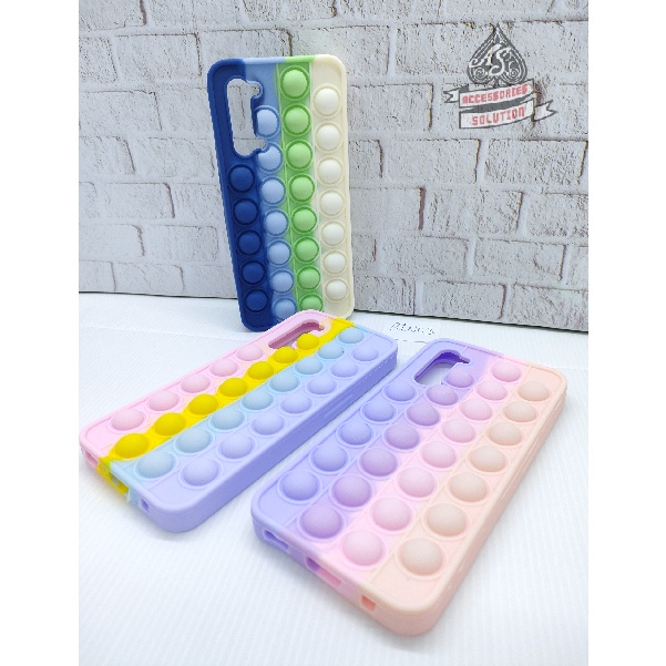 SILICONE CASE POP IT OPPO A83 - CASE PENGHILANG STRESS PUSH IT BUBBLE CASE RAINBOW