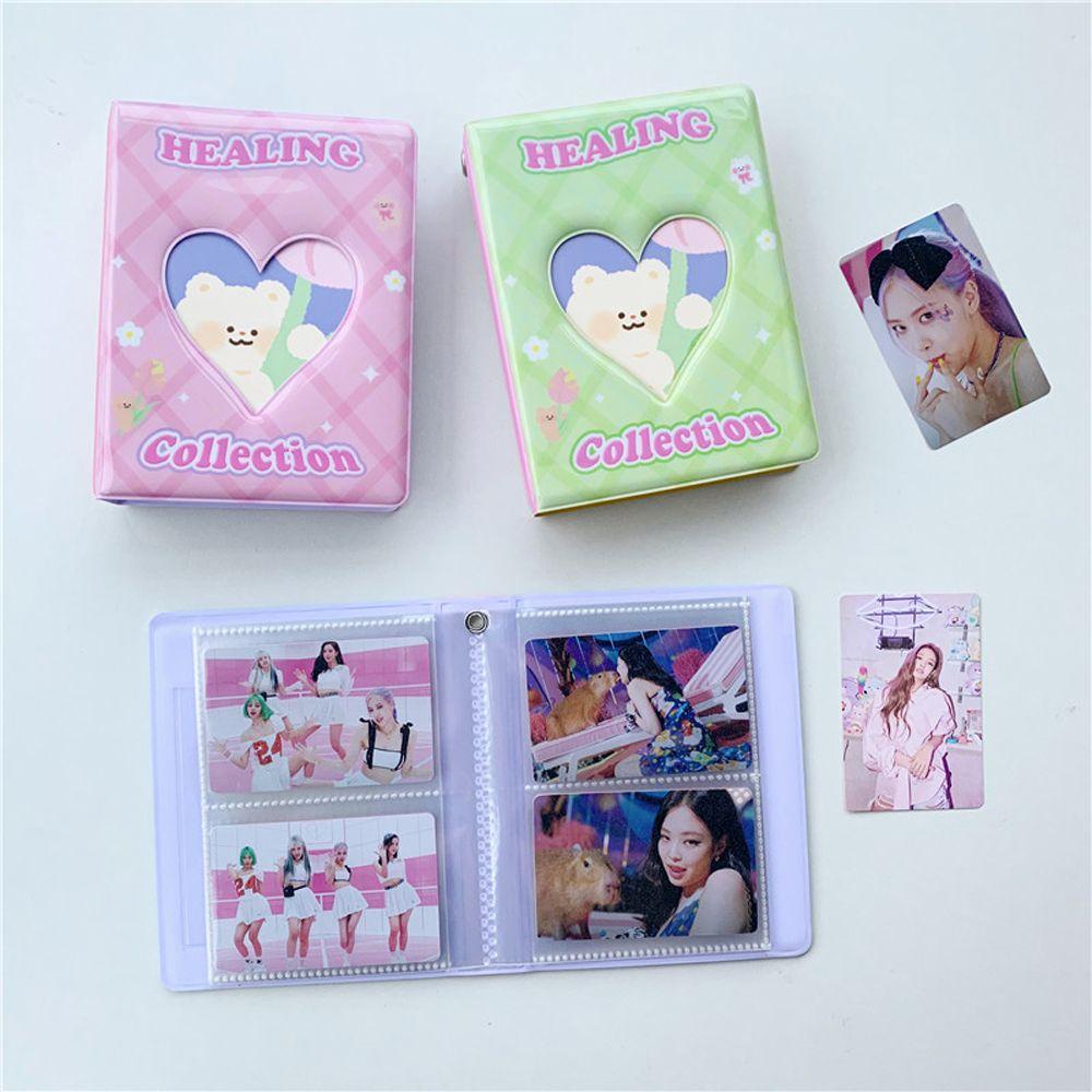 [Elegan] Album Foto Kawaii Heart Bear Idol Album ID Holder Binder Album Kartu Nama Kpop Card Binder