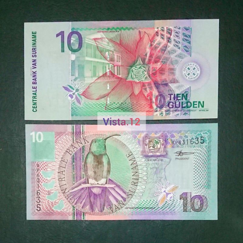 [Vista.12] Uang Suriname 10 gulden