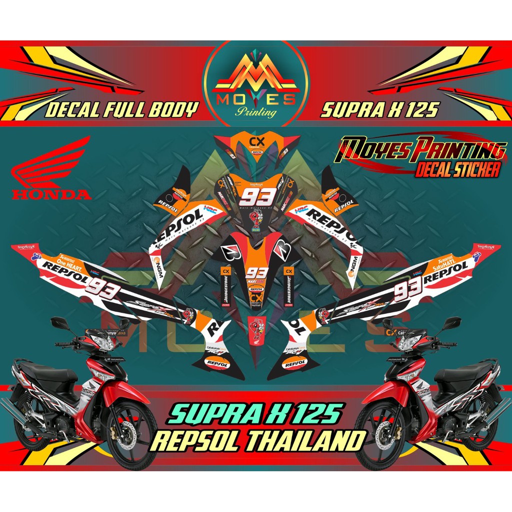 Terbaru decal stiker honda supra x 125 stiker motor supra x 125 decal motor supra x 125 full body - 