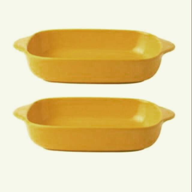 Ramekin Oval Kuning Dengan Handle 15 cm